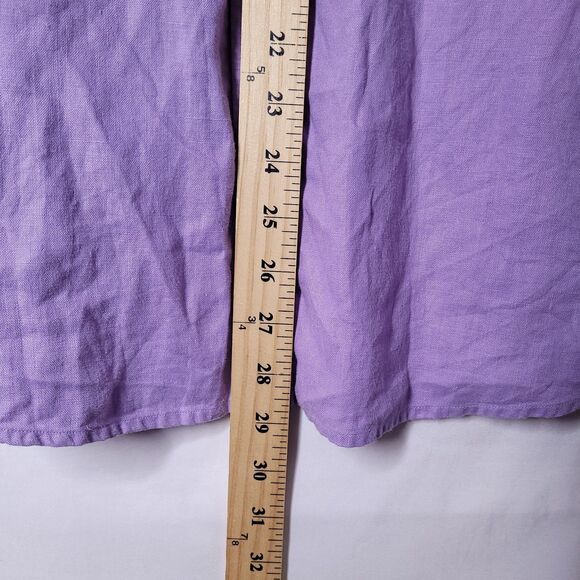 Lauren Ralph Lauren Linen Shirt Womens XL Lilac Minimalist Preppy - Picture 6 of 10